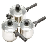 KitchenCraft Stainless Steel 3 Piece Saucepan Set